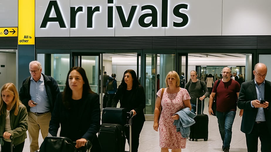 international arrivals at Heathrow